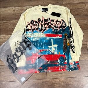 Godspeed Gas Station Skull Long Sleeve Shirt Large
